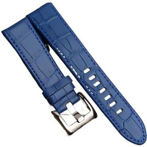 LUGEMA 22 Mm Lederen Horlogeband Herenhorlogeband Compatibel Met Montblanc Star 36065 Horlogeband Riem Armband Bruin Zwart Blauw (Color : Blue, Size : 22mm)