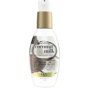OGX 91008 anti-breuk serum voedende kokosmelk, parabenen en sulfaatvrij, duurzame ingrediënten, versterking, bescherming, hydraterend, 100 ml pompfles