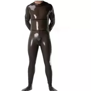 Lak catsuit 1615 met elastisch open kruis en open cup