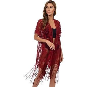Cover-up voor vrouwen strandkleding sexy doorschijnende vrouwen kant strandbedekking zonnebrandcrème strandkleding tuniek lange pareo's vest badmode badpak bikini coverups badpak coverups voor vrouwen