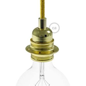 Creatieve kabel E27 lamphouder kit voor lampenkappen van metaal met dubbele klemring Industrieel messing