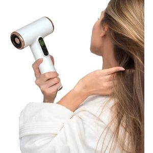 Draagbare draadloze föhn, reisföhn met digitaal scherm, 3 verstelbare versnellingen, snel opladen via Type-C, voor vrouwen/kinderen, kamperen en stranden