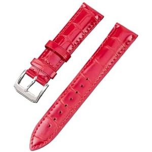 INEOUT 12-24 Mm Lederen Horlogebanden Armband Zwart Rood Bruin Horlogeband For Dames Heren Polsband(Color:Red,Size:24mm)