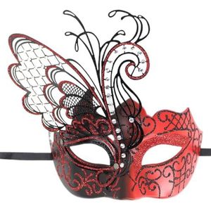 SAVOMA Metalen balmasker Halloween carnaval feestmasker (kleur: 2rood)