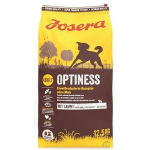 JOSERA Optiness (1 x 12,5 kg) | Hondenvoer met eiwitgereduceerde formule zonder maïs | Super Premium droogvoer voor volwassen honden | 1 stuk verpakt