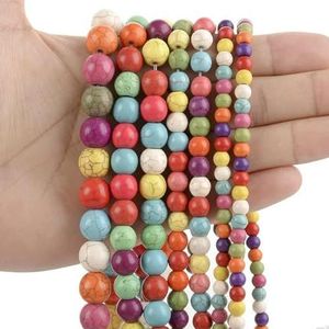 Natuurlijke Tijgeroog Steen Kralen Lava Rozenkwarts Kristal Ronde Agaat Steen Kralen voor Sieraden Maken DIY Armband 4 6 8 10 12mm-Verf steen-8mm Ongeveer 46st