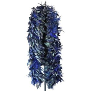 2 meter/partij gekleurde haan kippenveren boa 200g sjaal natuurlijke pikpluimen voor ambacht l bruiloft carnaval l decor-koningsblauw-2M 200G