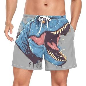 Niigeu Cartoon Pop Baby Dinosaur mannen zwembroek shorts sneldrogend met zakken, Leuke mode, XXL