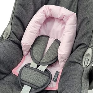 Bambiniwelt Hoofdkussen, hoofdkussen voor babyzitje, compatibel met Maxi Cosi model Cabrio Fix, groep 0, katoen (katoen roze)