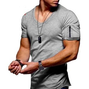 FXSMCXJ Men's t-shirts Gym T-shirt Man V Collar Short Sleeved Tops Tees Men T-shirt Short Sleeve T-shirts Fitness For Male Clothes-l-c