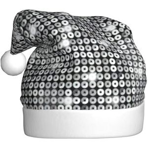 ENVEED Zilveren pailletten schitterend patroon vakantie decoratie hoed - volwassen pluche kersthoed, de perfecte kerst decoratieve hoed