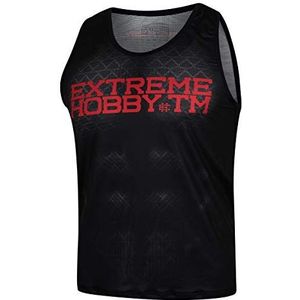 Tanktop technisch Black Armour, tanktop heren, spiershirts heren, onderhemd, fitnessshirt, mouwloos, hardlopen, sneldrogend, 3XL, zwart