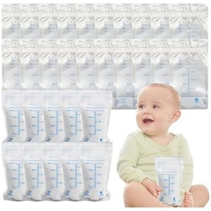 Moedermelk opbergtas | 30 stuks voedselveilige moedermelkzakjes,Borstvoedingszakken van 200 ml, lekvrije melkbewaartas voor diepvriezers, koelkasten Hirara