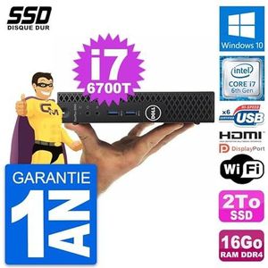 Dell Mini PC OptiPlex 3050 Micro i7-6700T RAM 16GB SSD 2TB HDMI Windows 10 WiFi (Refurbis)