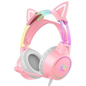 ONITOON Cat Ear Gaming Headset met Microfoon voor Kind & Volwassene, Gradiënt RGB Backlit, Bedrade Lichtgewicht Headphoe voor PS4/PS5/Xbox One/PC/Telefoon, Virtueel Surround Sound, Ruisonderdrukking