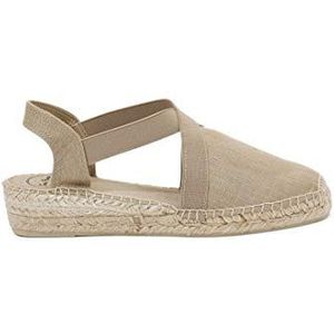 TONI PONS Verona Veganistische espadrilles met sleehak voor dames, van katoen., Steen, 38 EU