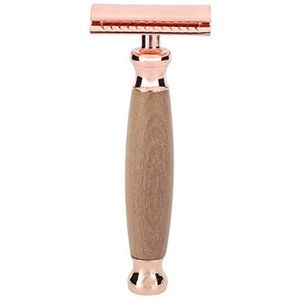 Houten, mannen met houten handvat draagbare dubbele rand baard lichaam tondeuse (kleur: F2)
