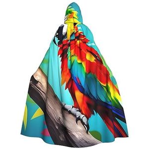 SSIMOO Papegaaien op boom volwassen partij decoratieve cape,Volwassen Halloween Hooded Cloak,Cosplay Kostuum Cape