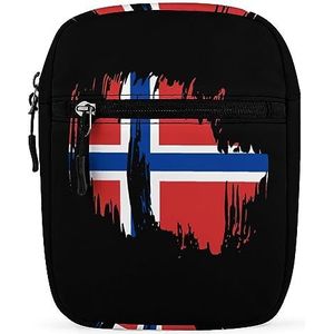 Retro Noorse Vlag Mini Crossbody Tas Unisex Anti-Diefstal Side Schoudertassen Reizen Kleine Messenger Bag