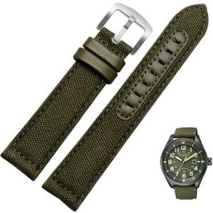 Nylon canvas horlogeband geschikt for Seiko nr. 5 Prospex-serie Citizen Eco-Drive Vervang waterdichte horlogeband 20 22 24 mm polsband (Color : Army Green-steel, Size : 22mm)