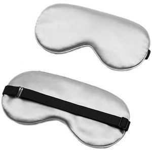 Zijden slaap oogmasker gewatteerde schaduw oogdekking patch slaapmasker oogmasker blinddoeken reizen ontspannen rust vrouwen mannen (grijs)
