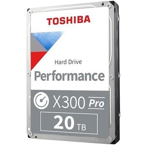 Toshiba X300 PRO 20 TB hoge werklastprestaties voor creatieve professionals 3,5-inch interne harde schijf - tot 300 TB/jaar werkbelasting CMR SATA 6 Gb/s 7200 RPM 512 MB cache - HDWR62AXZSTB