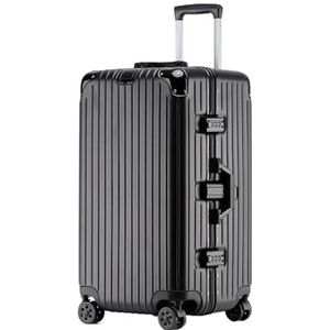 Bagage Trolley Koffer Hardshell Met Aluminium Frame, Spinnerwielen TSA-slot Handbagage Met Hoge Capaciteit Reiskoffer Handbagage (Color : E, Size : 24in)