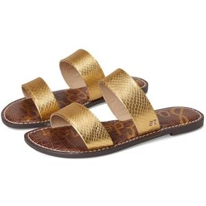 Sam Edelman Women's Gala Flat Sandal, Gold Boa, 7.5