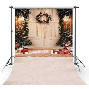 MEHOFOTO Kerstboom Geschenken Photo Studio Achtergrond Winter Witte Sneeuw Deur Kinderen Fotografie Backdrops Props 5x7ft