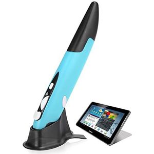 Computerpenmuis, USB Computerstylus PC-onderdelen Draadloze muis, pentype Gepersonaliseerd innovatief verticaal, ergonomisch ontwerppenmuis, voor Windows/Android/Linux/OS X(Blauw)
