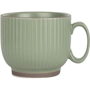 cups 400ML grote mok keramische koffiemok met handvat creatieve multifunctionele ontbijtmok-magnetron-voor warme/koude dranken-(koffie (Color : Green)