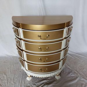 Kunibert Antieke Louis Seize commode dressoir meubel kleur: goud met wit breedte 67cm