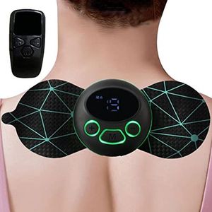 Microstroom EMS -massageapparaat,Draagbare Elektrische Nek Massager | Nek Massager voor Ongemak Verlichting Diepe Tissue, Draadloze Draagbare Cervicale Massage Pad voor Hele Lichaam Minan