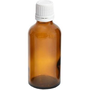 10 x 50 ml apothekersfles bruin met druppeldop, druppelsluiting met originaliteit