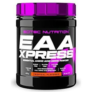 Scitec Nutrition EAA Xpress - Volledig spectrum essentiële aminozuren - 3400mg BCAA, 7160mg EAA - Glutenvrij, suikervrij, lactosevrij, 400 g, Tropisch