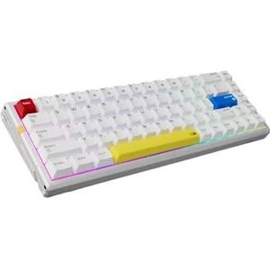 QPSJXN Gepersonaliseerd bekabeld gaming-toetsenbord met magnetische schakelaars, aluminium design voor lage latentie (RS6 Ultra White)