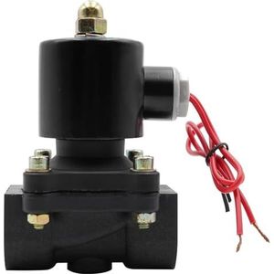 YPEZASDLW DN08/10/15/20/25/32/40/50 AC220VDC12VDC12V24V normaal gesloten kunststof magneetventiel, waterventiel, schakelventiel, corrosiebestendigheid (zwart, 3/8 inch)