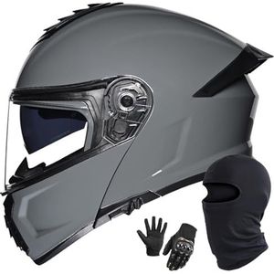 Motorhelm Systeemhelm Integraalhelm Dubbel Vizier DOT/ECE Gecertificeerd Hoogwaardige Helm Motorintegraalhelm Scooterhelm Valhelm Voor Dames En Heren K,L/57-58CM