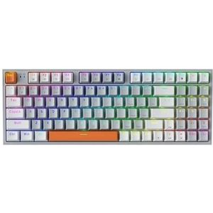K500W Draadloos Mechanisch Toetsenbord Hot Swap Tri-mode 94 Toetsen RGB Backlit Gaming Toetsenbord Geschikt for PC Gamer Laptop(Brown Switch)