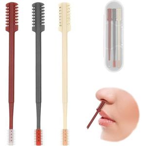 Neushaartrimmer voor dames en heren, handmatig, 2-in-1 dubbelzijdige neushaarverwijderaar, neushaartrimmer, zonder stroom, 360 graden draaibaar, draagbaar, voor mannen en vrouwen (gemengde kleuren)