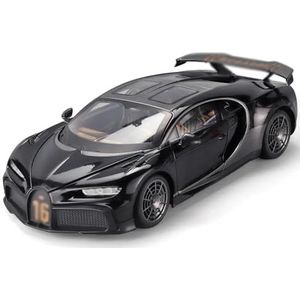 Model Speelgoedauto Voor Bugatti Sportwagen 1/18 Model Speelgoed Legering Diecast Voertuig met Geluid Rubberen Banden Collectie Speelgoed (Color : Black)