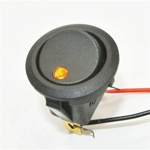 5 stuks/set AAN/UIT 12V ronde wipschakelaar met waterdichte LED-lichtluminescentie-tuimelschakelaars(Yellow 5pcs)