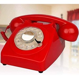 Home Phone Vintage telefoon Retro-stijl telefoon Klassieke bureautelefoon met draaikiezer Draaischijf Retro-telefoon in de kronkelige stijl van de retro vaste telefoon (D)