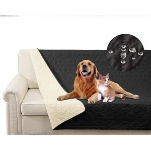 SHUOJIA Waterdichte huisdierdeken, bankovertrek voor huisdieren, bescherming voor huisdierbank, grote dekens voor honden en katten, banktopper (100 x 127 cm, zwart)