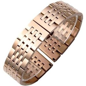 Roestvrij stalen horlogeband geschikt for Tissot geschikt for Citizen geschikt for Longines geschikt for Seiko horlogeband 12/14/16/18/19/20/22/24 mm polsband (Color : Rose Gold, Size : 22mm)