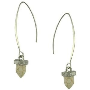 Retro Europese en Amerikaanse turquoise oorbellen Eenvoudige holle perzik hart diamant antieke zilveren oorbellen (Color : E1679 white silver hook)