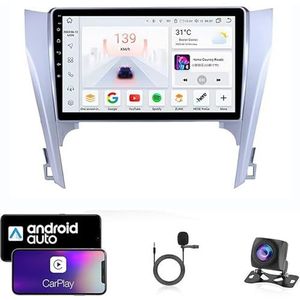 9 Inch Autoradio Compatibel voor Toyota Camry 2011-2014 met GPS Navigatie CarPlay Android Auto Acht-Core 4G Bluetooth WiFi MirrorLink Stuurwiel Afstandsbediening(T3 8 Core 4G+Wifi 2G+32G)