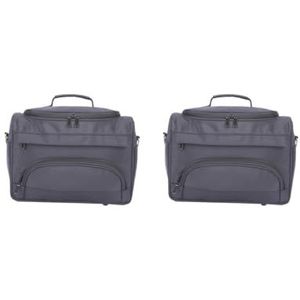 Salon Kappers Tas Draagbare Kapper Handtas Cosmetica Toilettas Organizer, 2 Set (Grijs), 34 x 21 x 25cm, als beschrijving