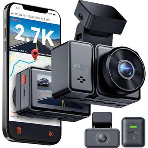 Vantrue E2 - Dual 2K QuadHD Dashcam - Wifi - GPS - Voor- en Achtercamera