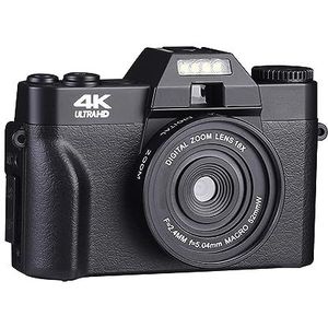 Compacte Digitale Fotografiecamera 4K WIFI Web Cam Vlog Videorecorder 48MP Streaming Camcorder 3"" Flip Screen HD camera (Color : 32G TF Card, Size : NO Wide Angle Lens)